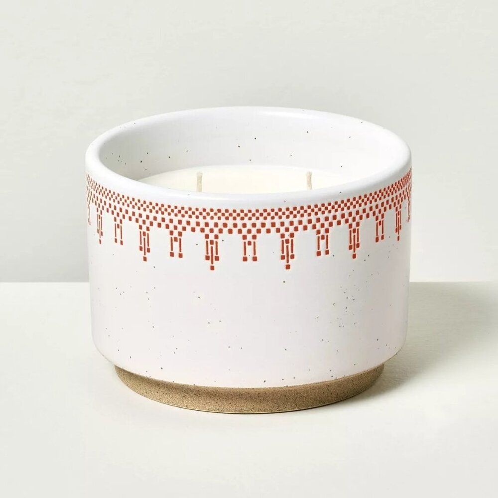 Hearth & Hand Magnolia 2-Wick Patterned Ceramic Sunkissed Ginger Jar Candle 2024